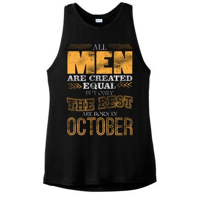 The Best Are Born In October Ladies PosiCharge Tri-Blend Wicking Tank