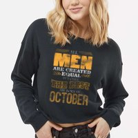 The Best Are Born In October Cropped Pullover Crew
