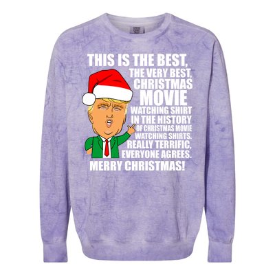 The Best Christmas Movie Watching Shirt Ever Donald Trump Colorblast Crewneck Sweatshirt