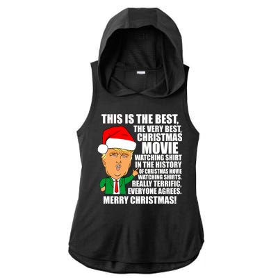 The Best Christmas Movie Watching Shirt Ever Donald Trump Ladies PosiCharge Tri-Blend Wicking Draft Hoodie Tank