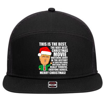 The Best Christmas Movie Watching Shirt Ever Donald Trump 7 Panel Mesh Trucker Snapback Hat