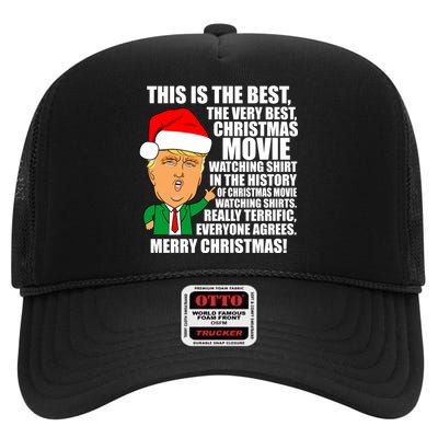 The Best Christmas Movie Watching Shirt Ever Donald Trump High Crown Mesh Back Trucker Hat