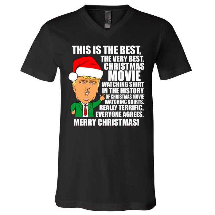 The Best Christmas Movie Watching Shirt Ever Donald Trump V-Neck T-Shirt