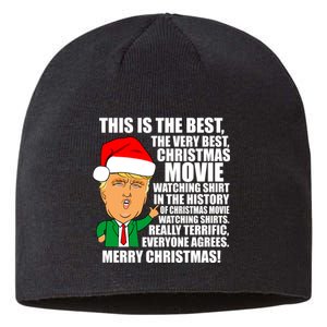 The Best Christmas Movie Watching Shirt Ever Donald Trump Sustainable Beanie