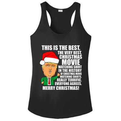 The Best Christmas Movie Watching Shirt Ever Donald Trump Ladies PosiCharge Competitor Racerback Tank