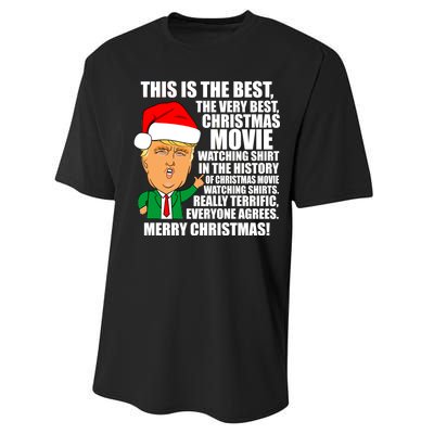 The Best Christmas Movie Watching Shirt Ever Donald Trump Performance Sprint T-Shirt