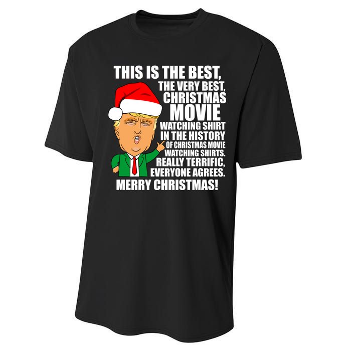 The Best Christmas Movie Watching Shirt Ever Donald Trump Performance Sprint T-Shirt