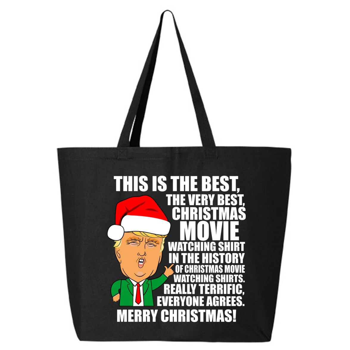 The Best Christmas Movie Watching Shirt Ever Donald Trump 25L Jumbo Tote