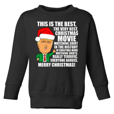 The Best Christmas Movie Watching Shirt Ever Donald Trump Toddler Sweatshirt