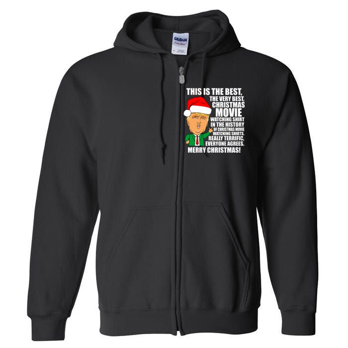 The Best Christmas Movie Watching Shirt Ever Donald Trump Full Zip Hoodie