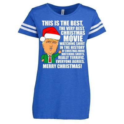 The Best Christmas Movie Watching Shirt Ever Donald Trump Enza Ladies Jersey Football T-Shirt