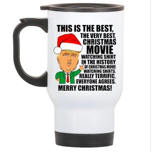 The Best Christmas Movie Watching Shirt Ever Donald Trump Stainless Steel Travel Mug