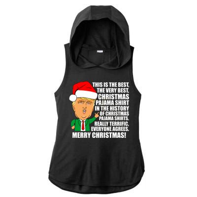 The Best Christmas Pajama Shirt Ever Everyone Agrees Donald Trump Ladies PosiCharge Tri-Blend Wicking Draft Hoodie Tank