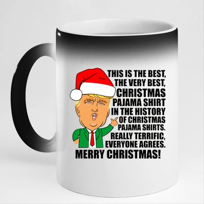 The Best Christmas Pajama Shirt Ever Everyone Agrees Donald Trump 11oz Black Color Changing Mug