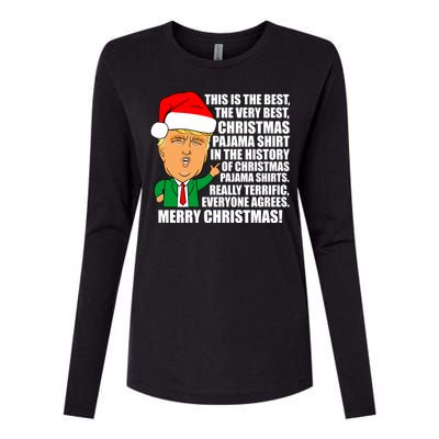 The Best Christmas Pajama Shirt Ever Everyone Agrees Donald Trump Womens Cotton Relaxed Long Sleeve T-Shirt