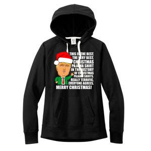 The Best Christmas Pajama Shirt Ever Everyone Agrees Donald Trump Women's Fleece Hoodie