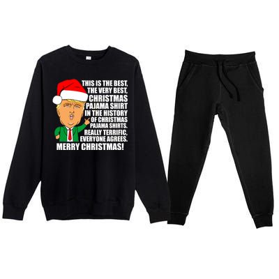 The Best Christmas Pajama Shirt Ever Everyone Agrees Donald Trump Premium Crewneck Sweatsuit Set