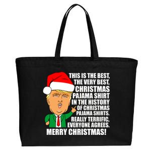 The Best Christmas Pajama Shirt Ever Everyone Agrees Donald Trump Cotton Canvas Jumbo Tote