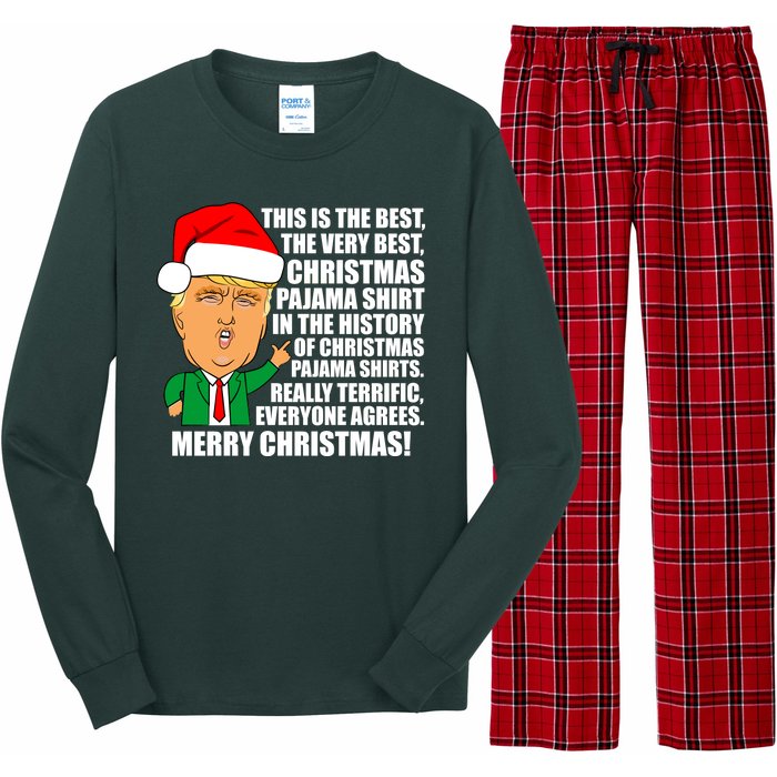 The Best Christmas Pajama Shirt Ever Everyone Agrees Donald Trump Long Sleeve Pajama Set