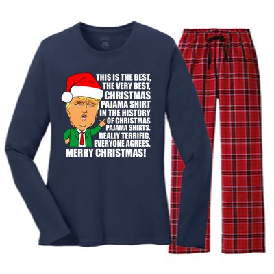 The Best Christmas Pajama Shirt Ever Everyone Agrees Donald Trump Women's Long Sleeve Flannel Pajama Set 