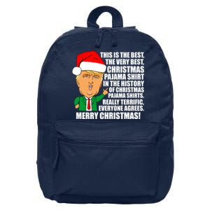 The Best Christmas Pajama Shirt Ever Everyone Agrees Donald Trump 16 in Basic Backpack