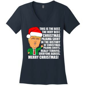 The Best Christmas Pajama Shirt Ever Everyone Agrees Donald Trump Women's V-Neck T-Shirt