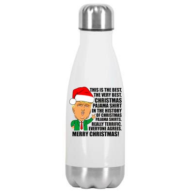 The Best Christmas Pajama Shirt Ever Everyone Agrees Donald Trump Stainless Steel Insulated Water Bottle