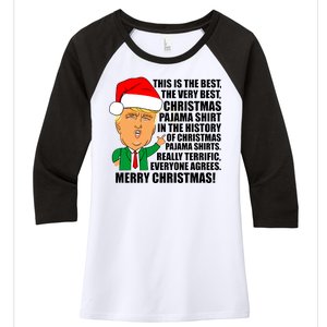 The Best Christmas Pajama Shirt Ever Everyone Agrees Donald Trump Women's Tri-Blend 3/4-Sleeve Raglan Shirt