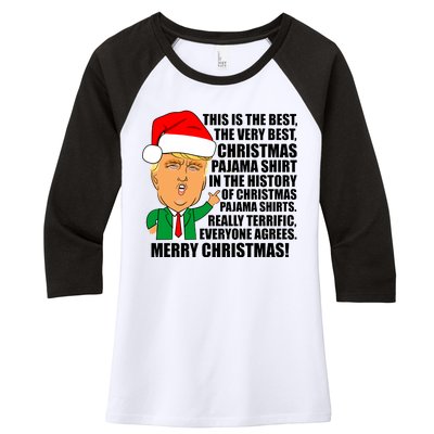 The Best Christmas Pajama Shirt Ever Everyone Agrees Donald Trump Women's Tri-Blend 3/4-Sleeve Raglan Shirt