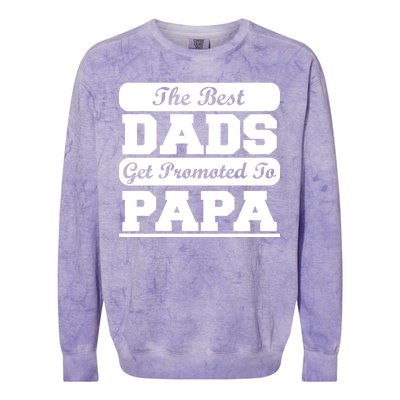 The Best Dads Get Promoted To Papa Colorblast Crewneck Sweatshirt