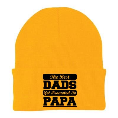 The Best Dads Get Promoted To Papa Knit Cap Winter Beanie