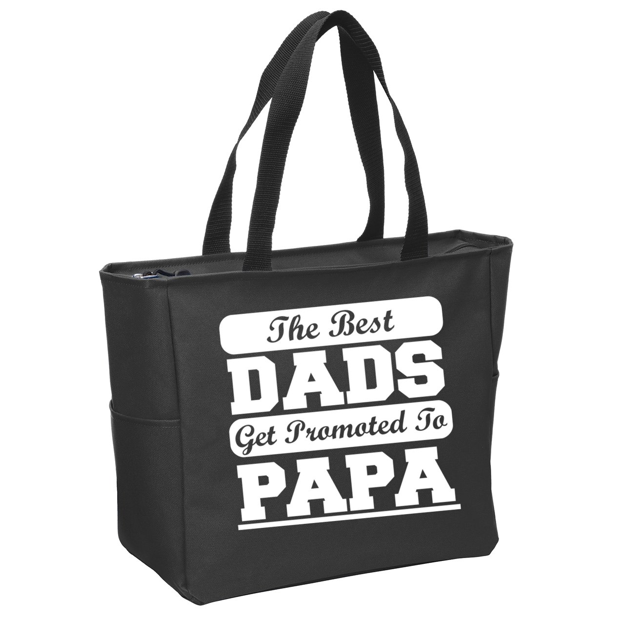 The Best Dads Get Promoted To Papa Zip Tote Bag
