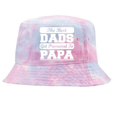 The Best Dads Get Promoted To Papa Tie-Dyed Bucket Hat