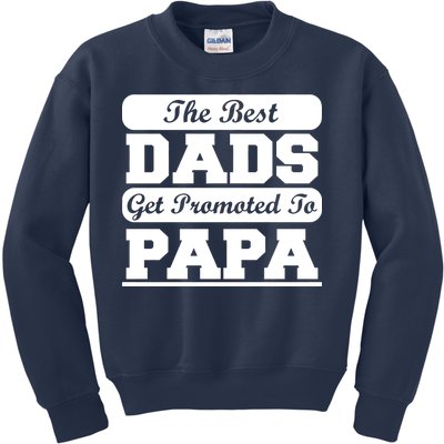 The Best Dads Get Promoted To Papa Kids Sweatshirt