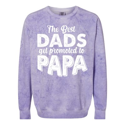 The Best Dads Get Promoted To Papa New Grandfather Colorblast Crewneck Sweatshirt