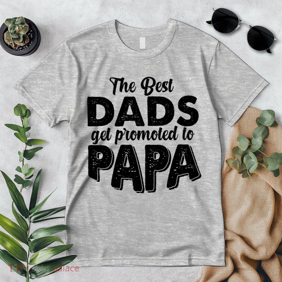 The Best Dads Get Promoted To Papa New Grandfather Premium T-Shirt