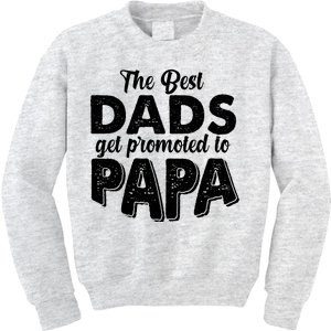 The Best Dads Get Promoted To Papa New Grandfather Kids Sweatshirt