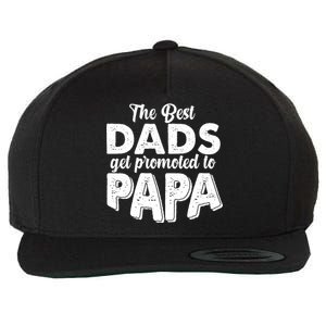 The Best Dads Get Promoted To Papa New Grandfather Wool Snapback Cap