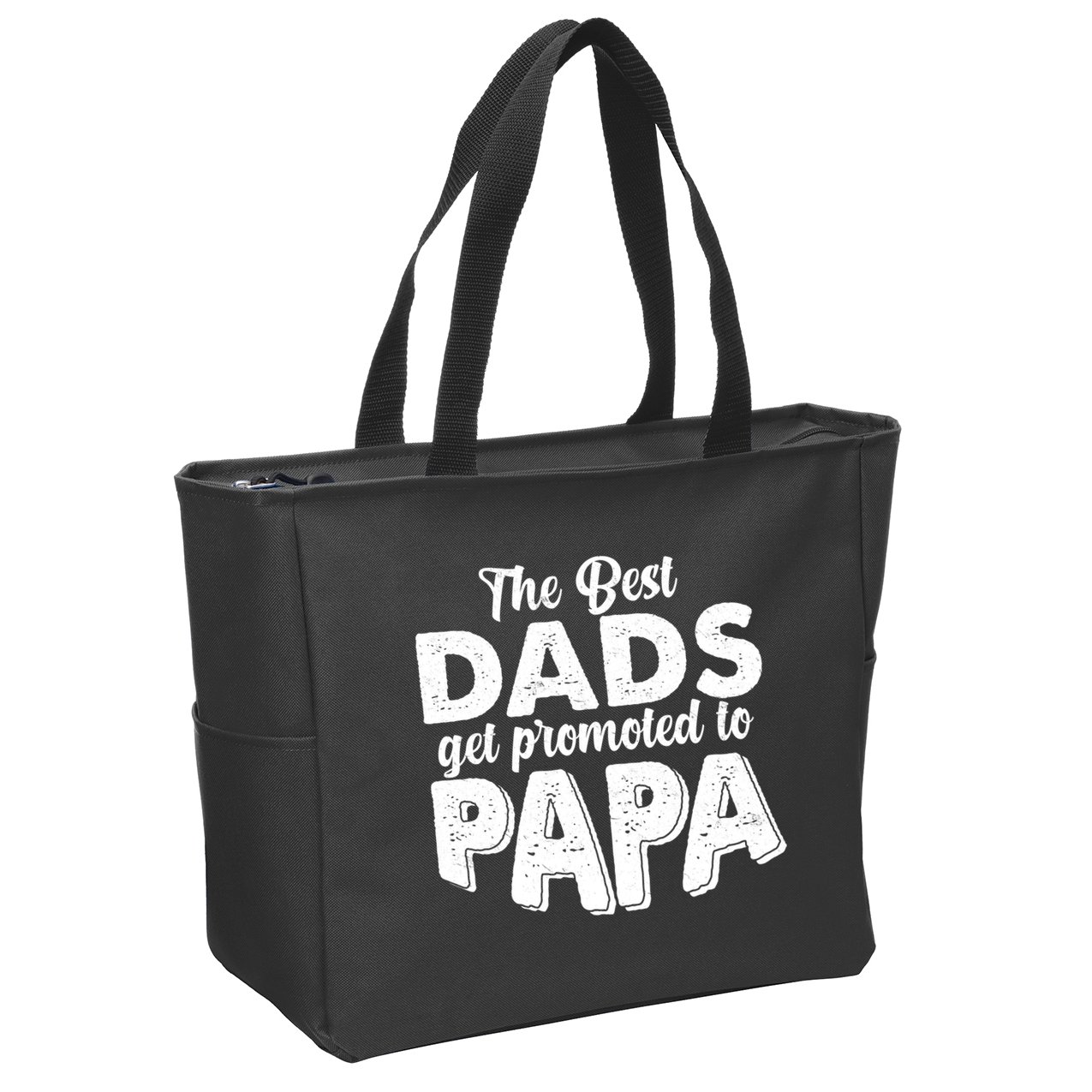 The Best Dads Get Promoted To Papa New Grandfather Zip Tote Bag