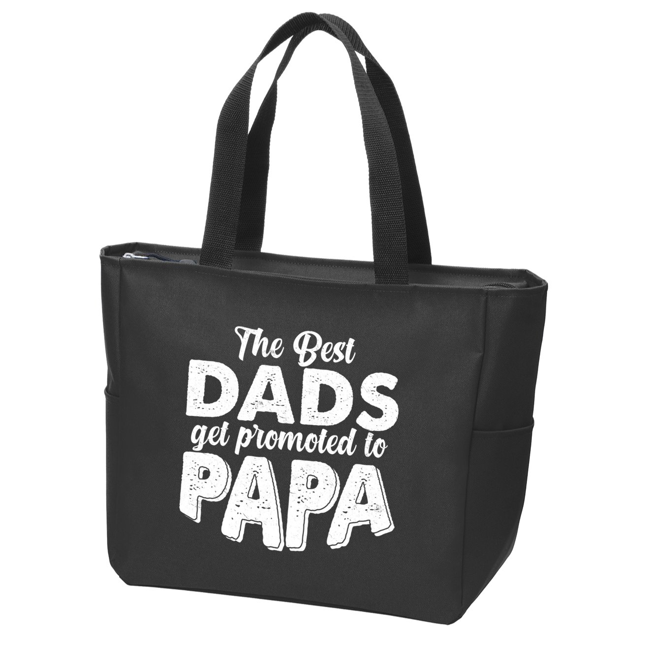 The Best Dads Get Promoted To Papa New Grandfather Zip Tote Bag