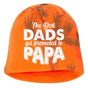 The Best Dads Get Promoted To Papa New Grandfather Kati - Camo Knit Beanie