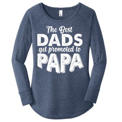 The Best Dads Get Promoted To Papa New Grandfather Women's Perfect Tri Tunic Long Sleeve Shirt