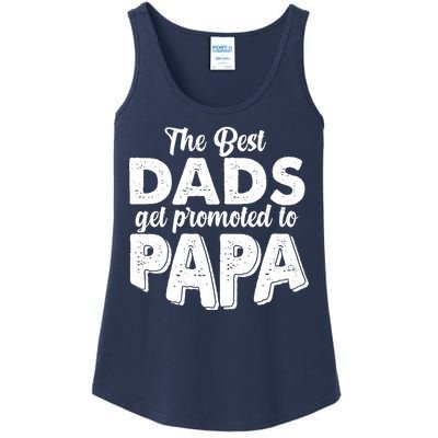 The Best Dads Get Promoted To Papa New Grandfather Ladies Essential Tank