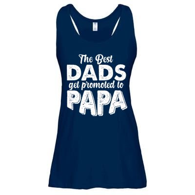 The Best Dads Get Promoted To Papa New Grandfather Ladies Essential Flowy Tank