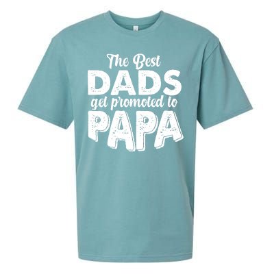 The Best Dads Get Promoted To Papa New Grandfather Sueded Cloud Jersey T-Shirt