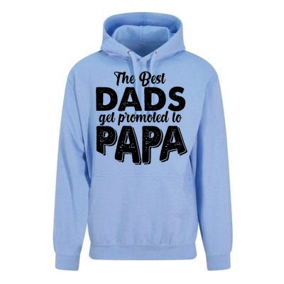 The Best Dads Get Promoted To Papa New Grandfather Unisex Surf Hoodie