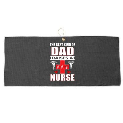 The Best Kind Of Dad Raises A Nurse Large Microfiber Waffle Golf Towel