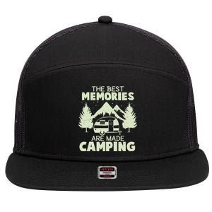 The Best Memories Are Made Camping 7 Panel Mesh Trucker Snapback Hat