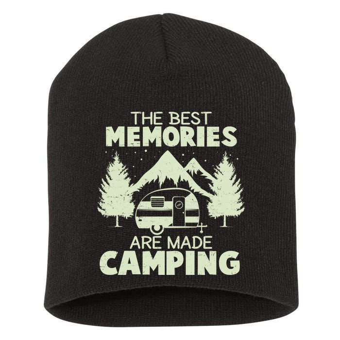 The Best Memories Are Made Camping Short Acrylic Beanie