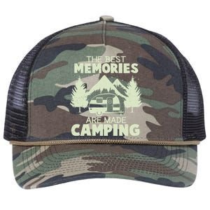 The Best Memories Are Made Camping Retro Rope Trucker Hat Cap